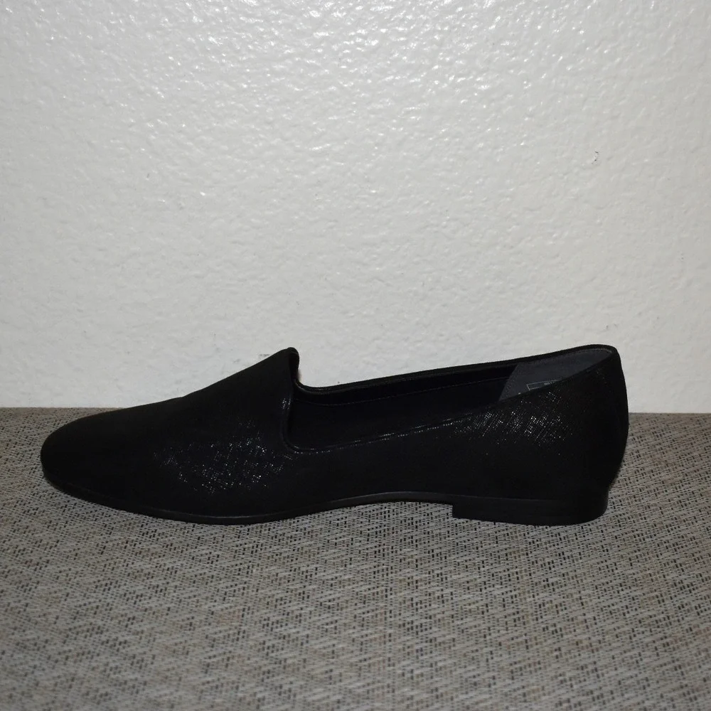 Vionic Black Willa II Slip On Flats Size 10 Shimmer Textured Textile